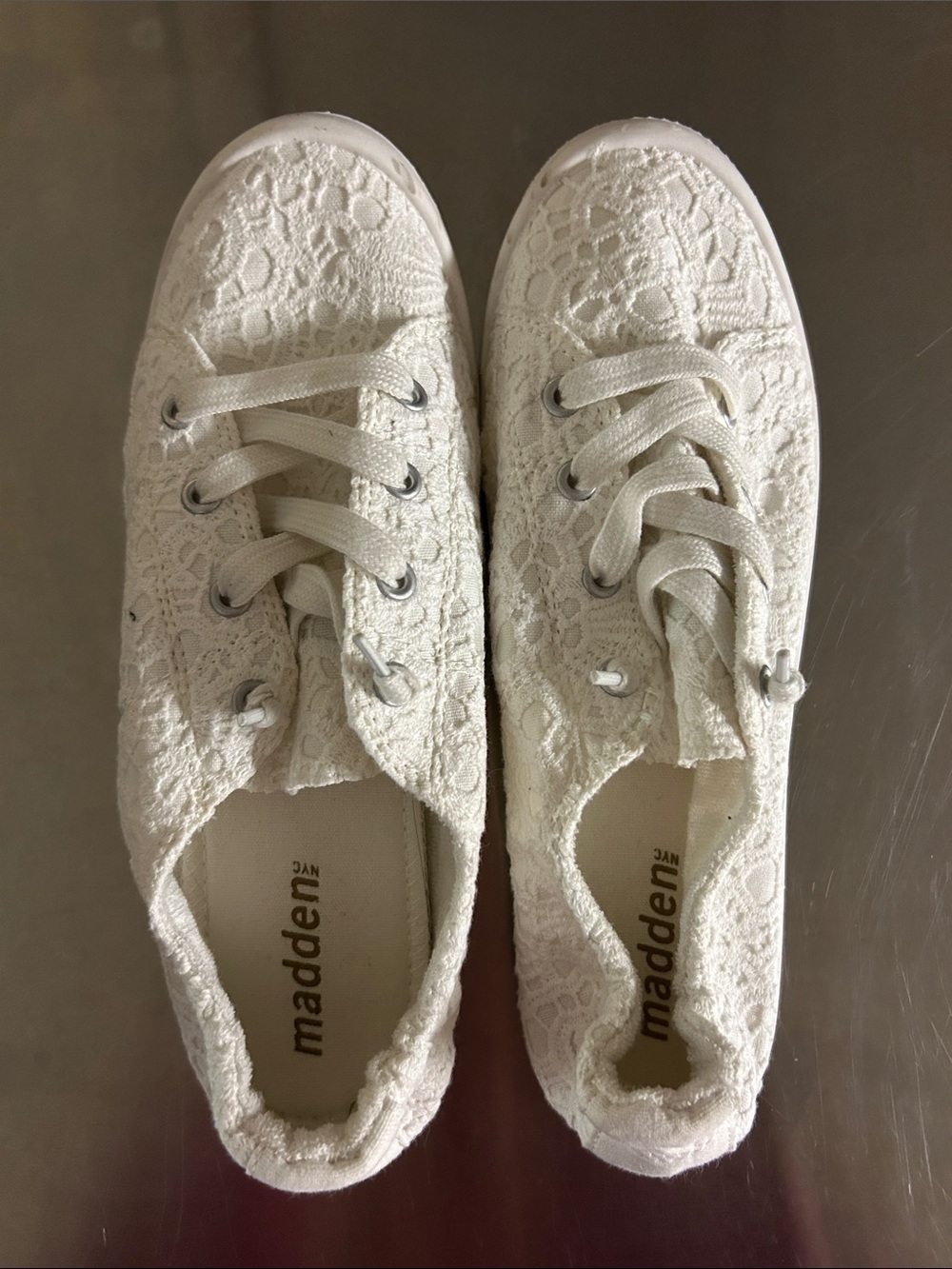 Madden Lace-Up Lace Sneakers in White